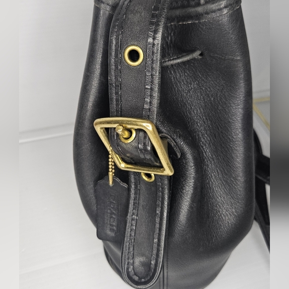 Coach Vintage 9952 Lula "Smith's Legacy" Black Leather Drawstring Bucket Bag - Picture 8 of 16